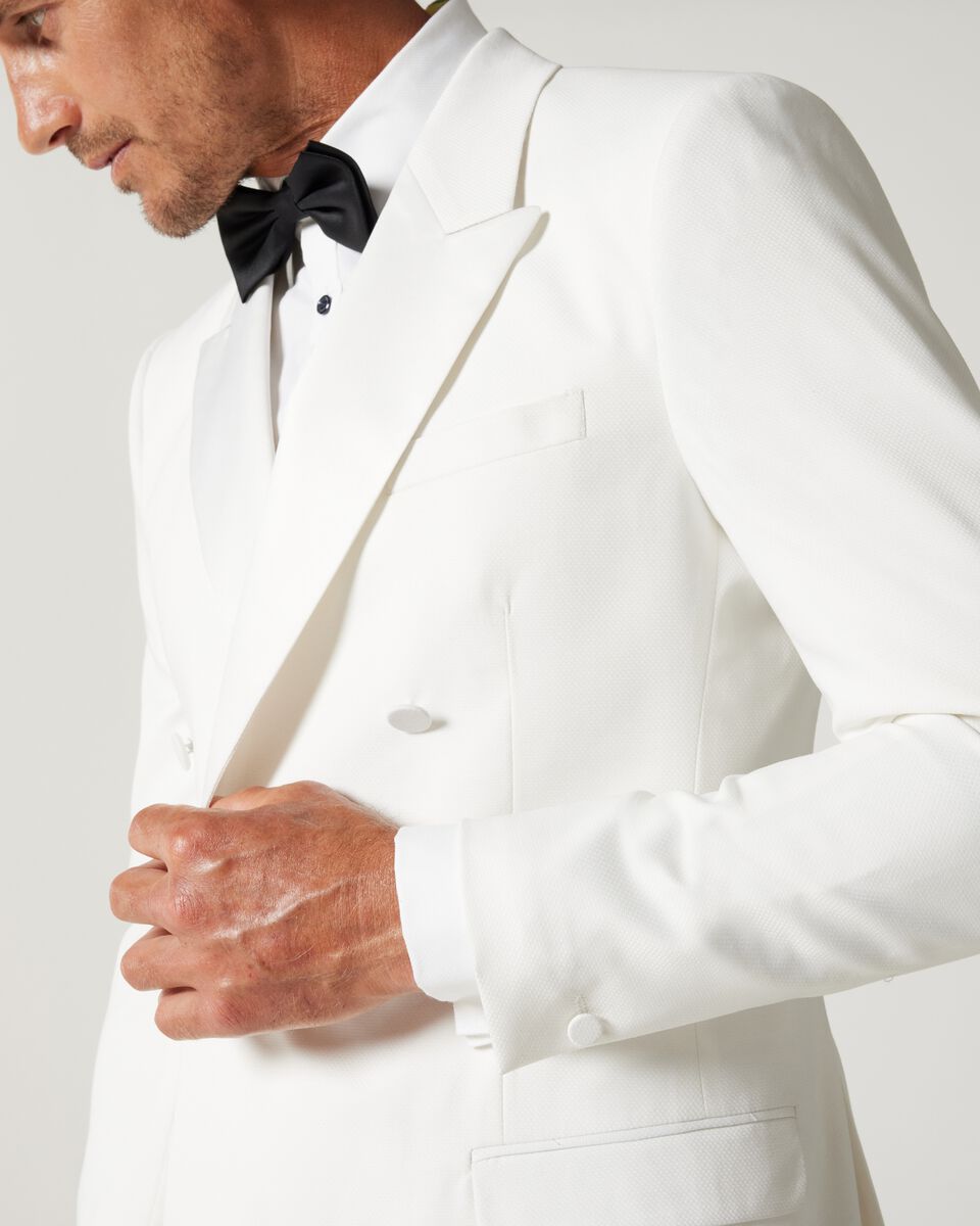 Ivory Slim Fit Double Breasted Tuxedo